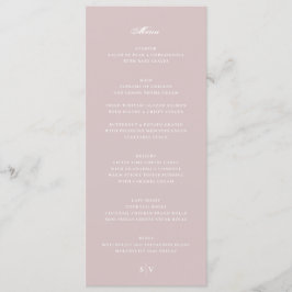 Menu Casamento Monograma Rosa Branco Musk Elegante