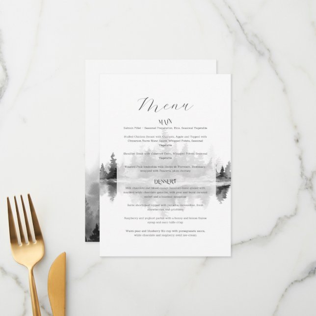 Menu Casamento na Montanha Nebulosa (Frente/Verso In Situ)