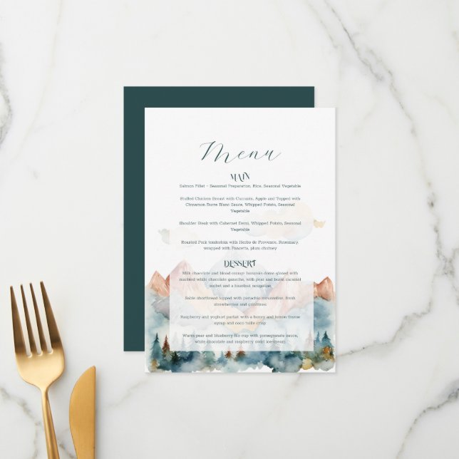 Menu Casamento na Montanha Nebulosa (Frente/Verso In Situ)