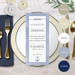 Menu ⚓ Casamento na Praia com Aquarela Azul
