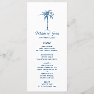 Menu Casamento na Praia Tropical com Palmeira Azul Eleg