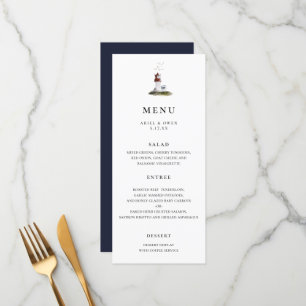 Menu Casamento Náutico do Farol de Cores Aquáticas