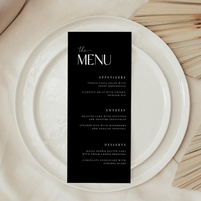 Menu Casamento Negra Moderno (Criador carregado)