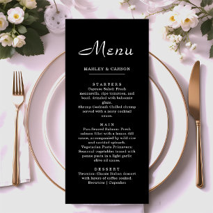 Menu Casamento Negra Simples E Limpo De Script Minimali