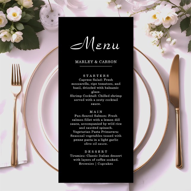 Menu Casamento Negra Simples E Limpo De Script Minimali (Criador carregado)
