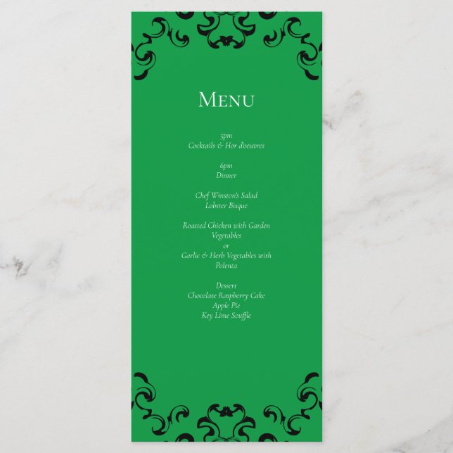 Menu Casamento Negra Verde (Frente)