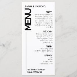 Menu Casamento Negro Branco Multão e Elegante e Minimal