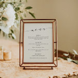 Menu Casamento Negro Clássico Minimalista Personalizado<br><div class="desc">Menu de Casamento Clássico Minimalista Personalizado em Creme e Preto</div>
