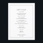 Menu Casamento Negro e Branco<br><div class="desc">Elevem sua recepção com este cardápio personalizado de casamento preto e branco. Um design eterno para casais modernos, esta peça elegante adiciona um toque sofisticado à sua definição de mesa. Perfeito para mostrar seus pratos de estilo, é um belo exemplo de ideias de cardápio de casamento. Imprima seus convidados com...</div>