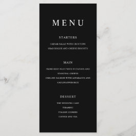 Menu Casamento Negro e Branco minimalista moderno