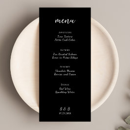 Menu Casamento Negro Minimalista Elegante