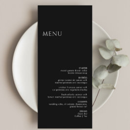 Menu Casamento Negro Moderno Minimalista