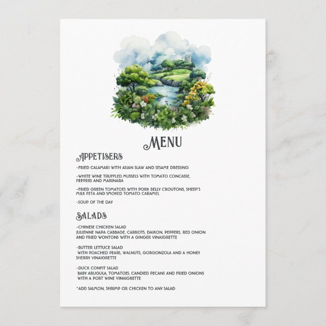Menu Casamento no Destino Irlanda (Frente)