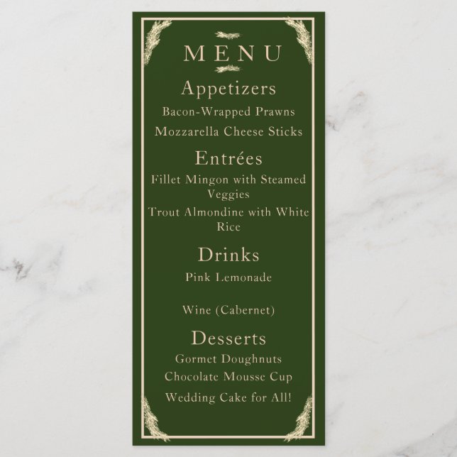 Menu Casamento no inverno Católico (Frente)
