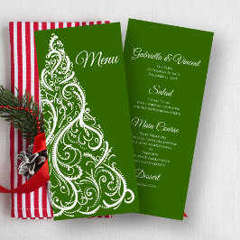 Menu Casamento no inverno de Árvore de Natal Verde