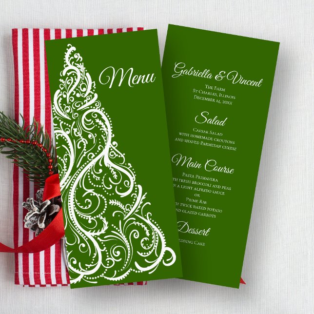 Menu Casamento no inverno de Árvore de Natal Verde (Criador carregado)