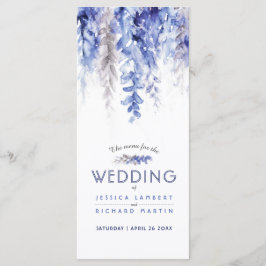 Menu Casamento no inverno de cinza azul de cor aquática