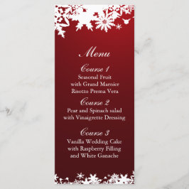 menu casamento no inverno dos flocos de neve verme