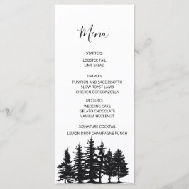 Menu Casamento no inverno dos pinheiros brancos e preto