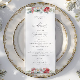 Menu Casamento no inverno Floral de Natal Elegante