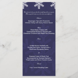 Menu Casamento no inverno marinho Blue Snowflake
