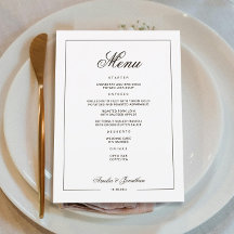 Menu Casamento no inverno preto e branco