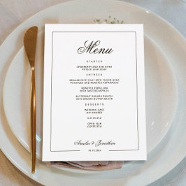 Menu Casamento no inverno preto e branco