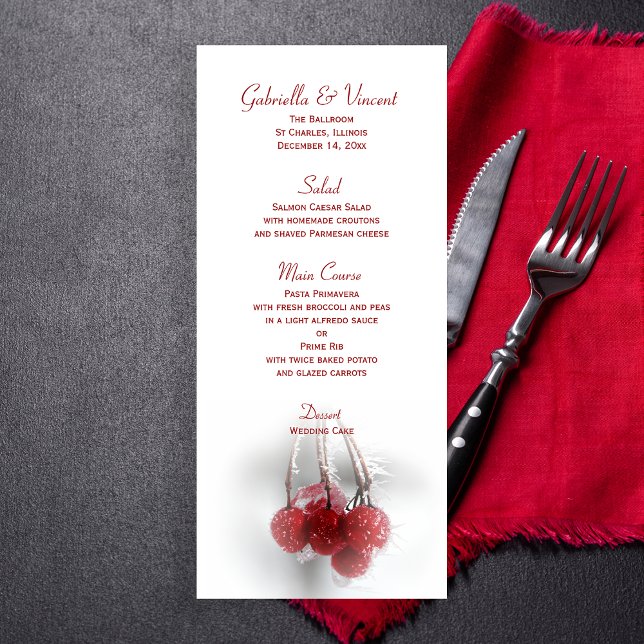 Menu Casamento no inverno Red Frosty Berries (Criador carregado)