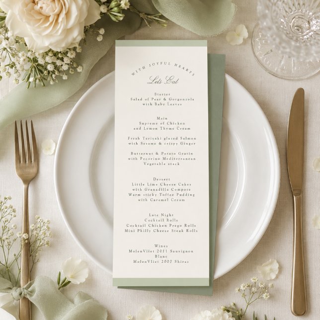 Menu Casamento no Jardim de Pistácio Macio (Criador carregado)