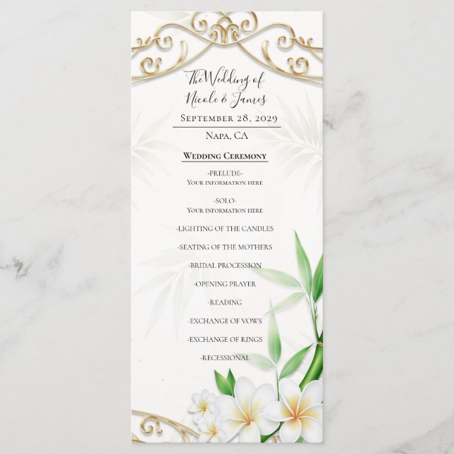 Menu Casamento no Jardim Tropical Imperial de Bambu  (Frente)