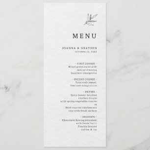 Menu Casamento Oleícola Eucalyptus Moderno e Simples