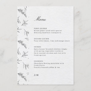 Menu Casamento Oleícola Eucalyptus Moderno e Simples