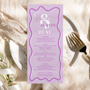 Menu Casamento ondulado com curva roxa-retrógrada