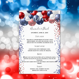 Menu Casamento - Orçamento azul-branco patriótico
