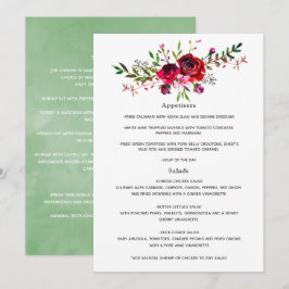 Menu Casamento outono de outono de Borgonha e Blush