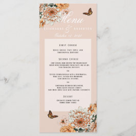 Menu Casamento outono Floral Boho Terracotta Sage