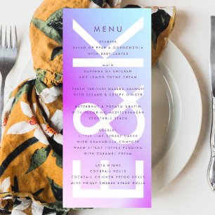 Menu Casamento outono Roxo Gradiente Ultra Moderno