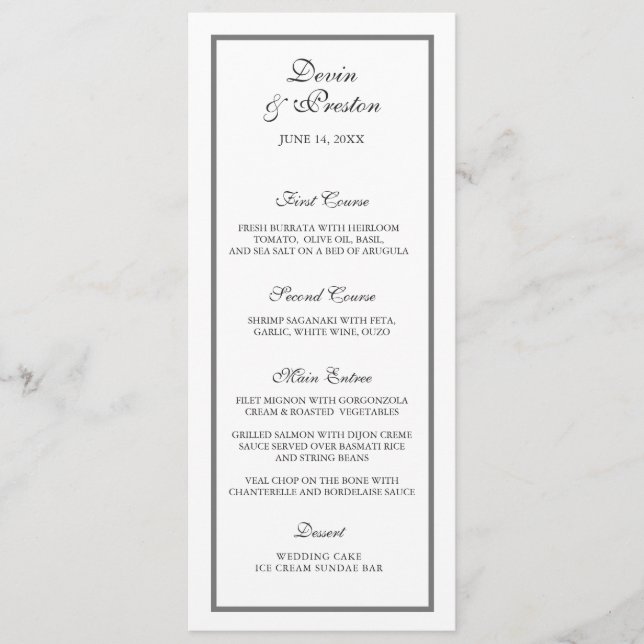 Menu Casamento Pearl Shimmer (Frente)