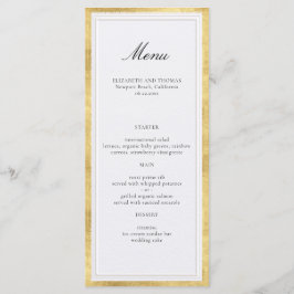 Menu Casamento Pérola Dourada Falsa Clássico Moderno Fo