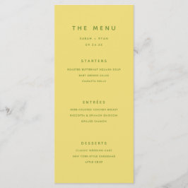 Menu Casamento Personalizado Amarelo Limão Moderno Mini