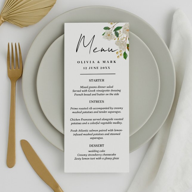 Menu Casamento Personalizado - Arranque, Entrées & (Criador carregado)
