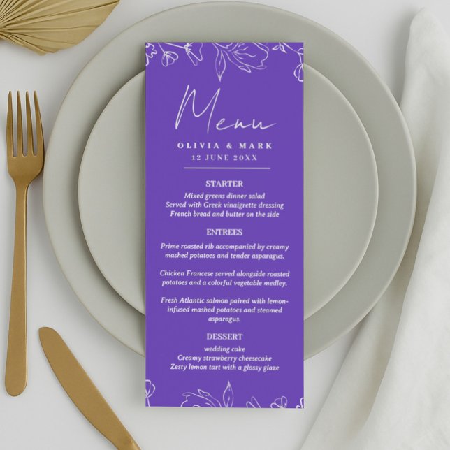 Menu Casamento Personalizado - Arranque, Entrées & (Criador carregado)