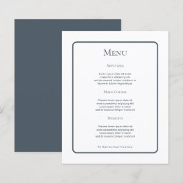 Menu Casamento Personalizado Azul Mudado