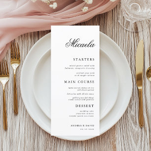 Menu Casamento Personalizado Personalizado de Nome de S