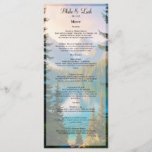 Menu Casamento Personalizável do Lago Montanha