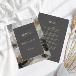 Menu Casamento por Aquarela Artista Antracita Dourada M