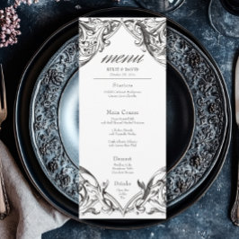 Menu Casamento Preto e Branco até a Morte Vitoriano