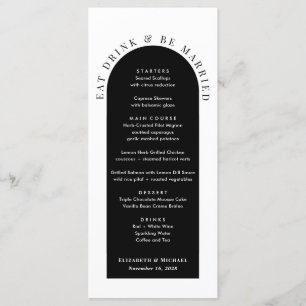 Menu Casamento Preto e Branco de Arquitetura Moderna Mi