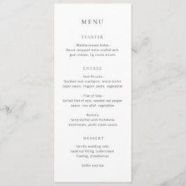 Menu Casamento Preto e Branco Limpo Monograma Moderno