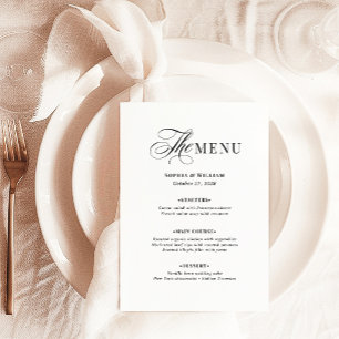 Menu Casamento Preto e Branco Luxo Clássico